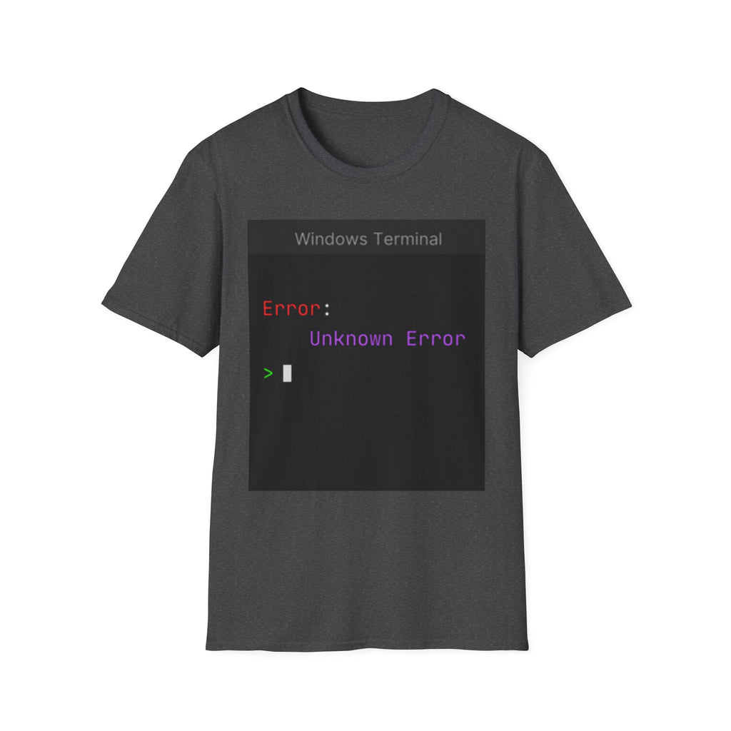 "Error: Unknown Error" Coding Terminal Tech Humor Graphic T-Shirt