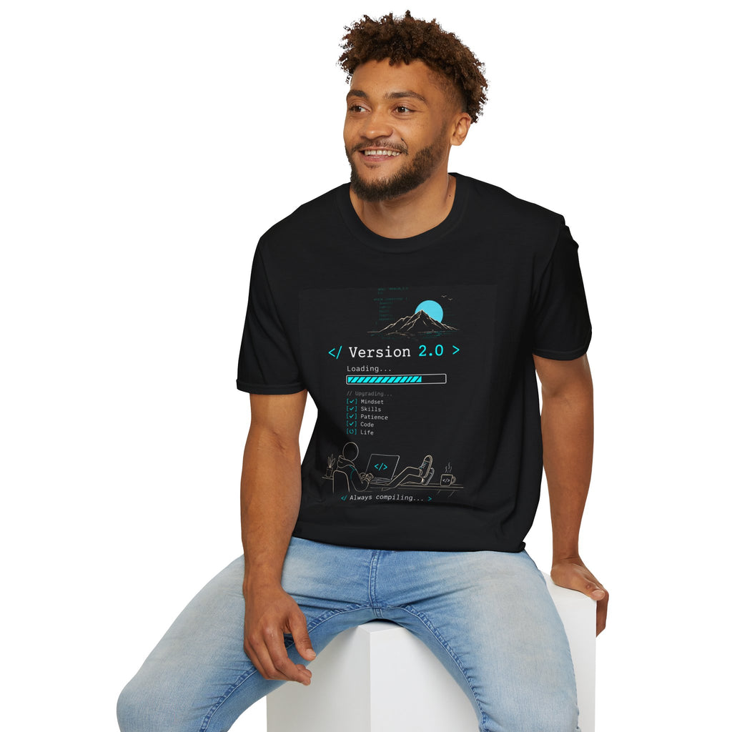 "Version 2.0" Motivational Programmer Coding Graphic Design T-Shirt
