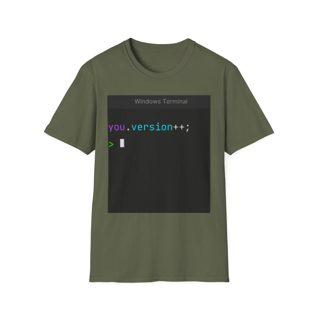 "you.version++" Coding Terminal Motivational Graphic T-Shirt