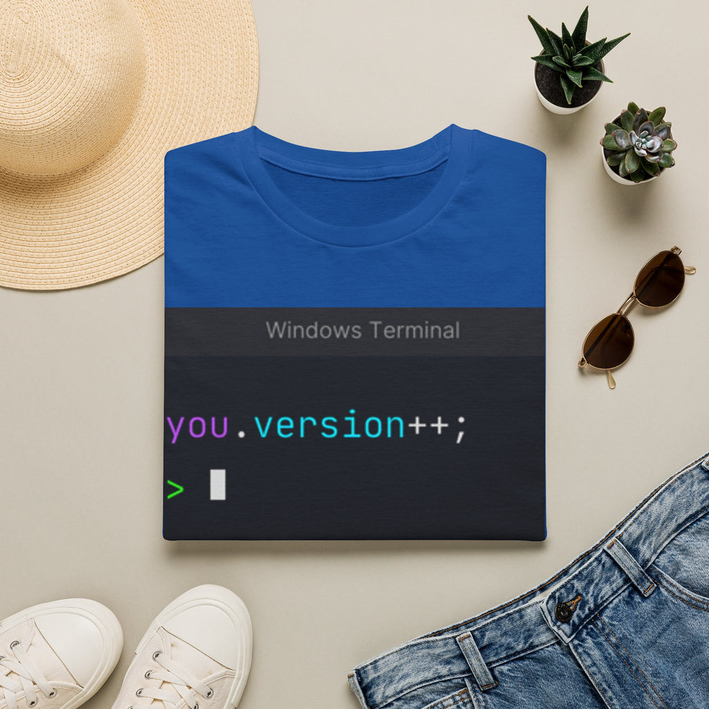 "you.version++" Coding Terminal Motivational Graphic T-Shirt