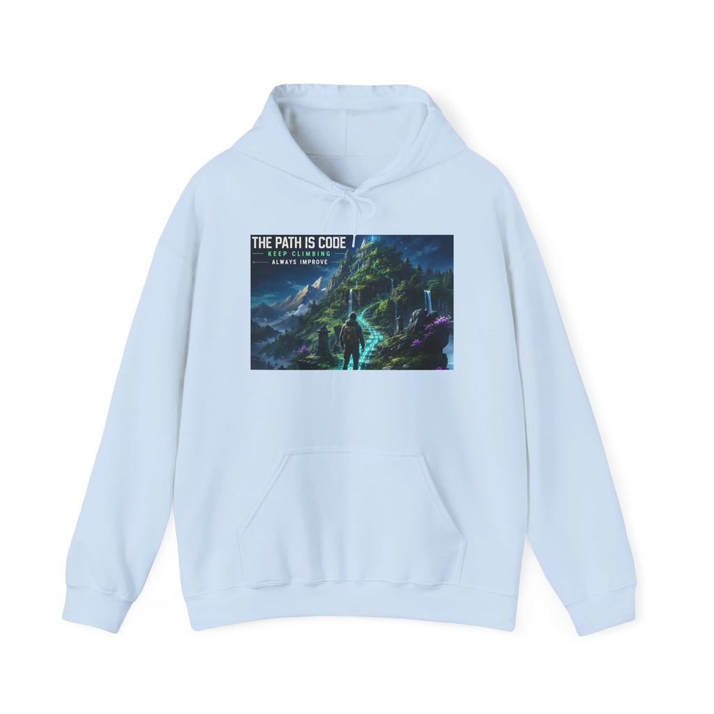 "The Path Is Code" Motivational Programming Mountaintop Pathway Graphic Design Hoodie