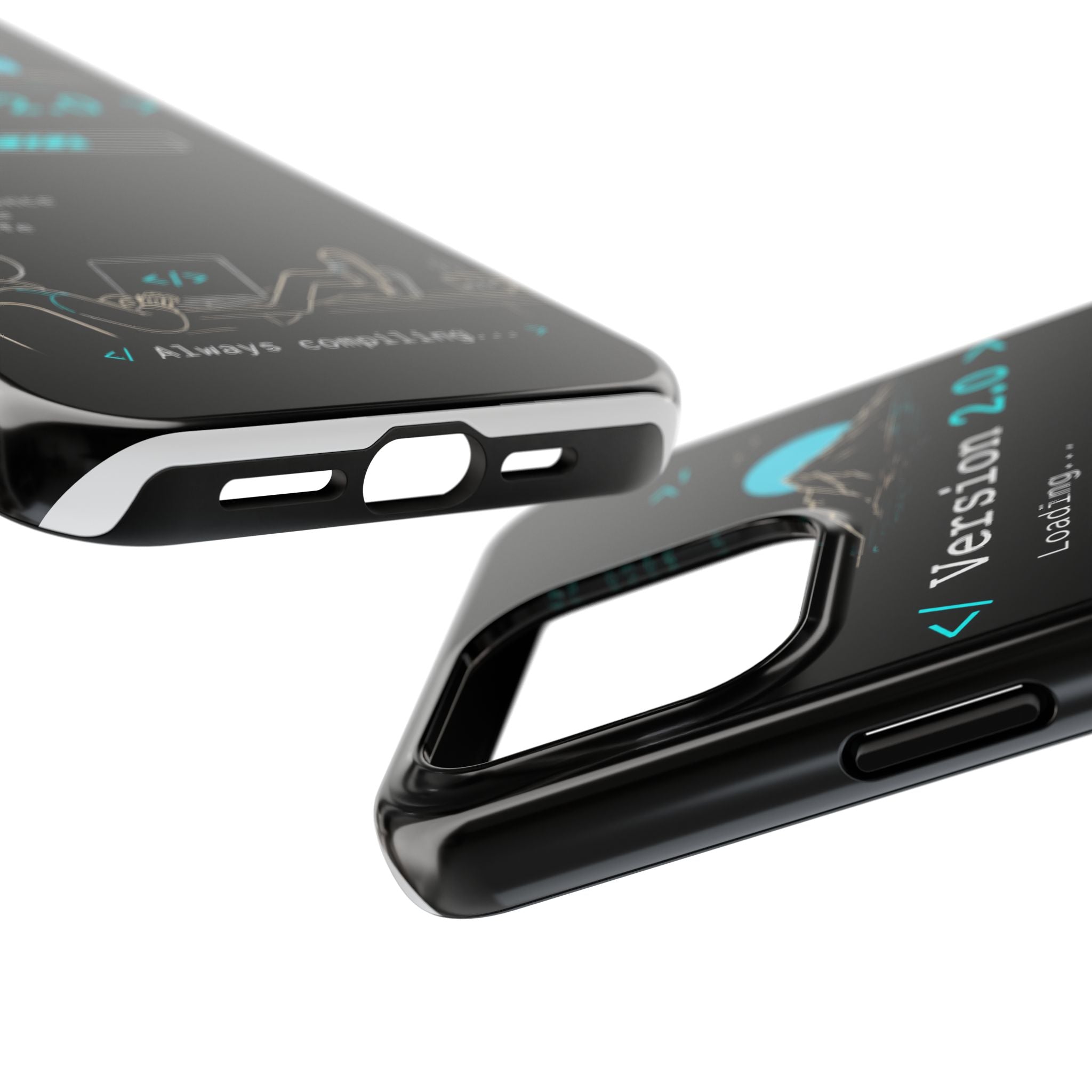 "< Version 2.0 >" Motivational Programmer Coding Graphic Design Tough Phone Case