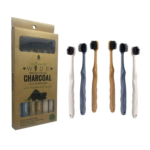 Wide Head Charcoal Toothbrush