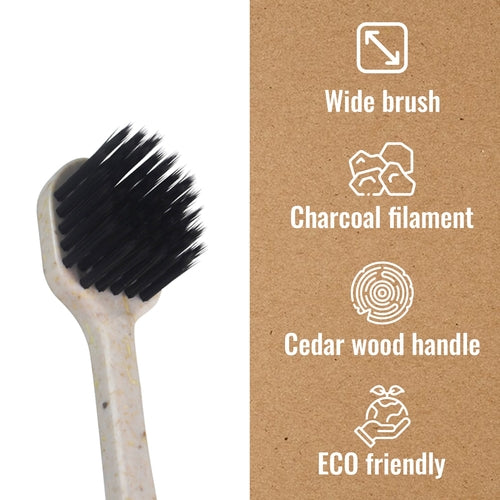 Wide Head Charcoal Toothbrush